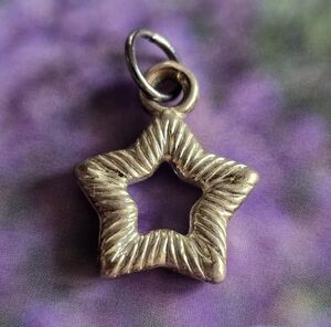 Star pendant charm celestial silver tone  outer space jewelry whimsigoth
